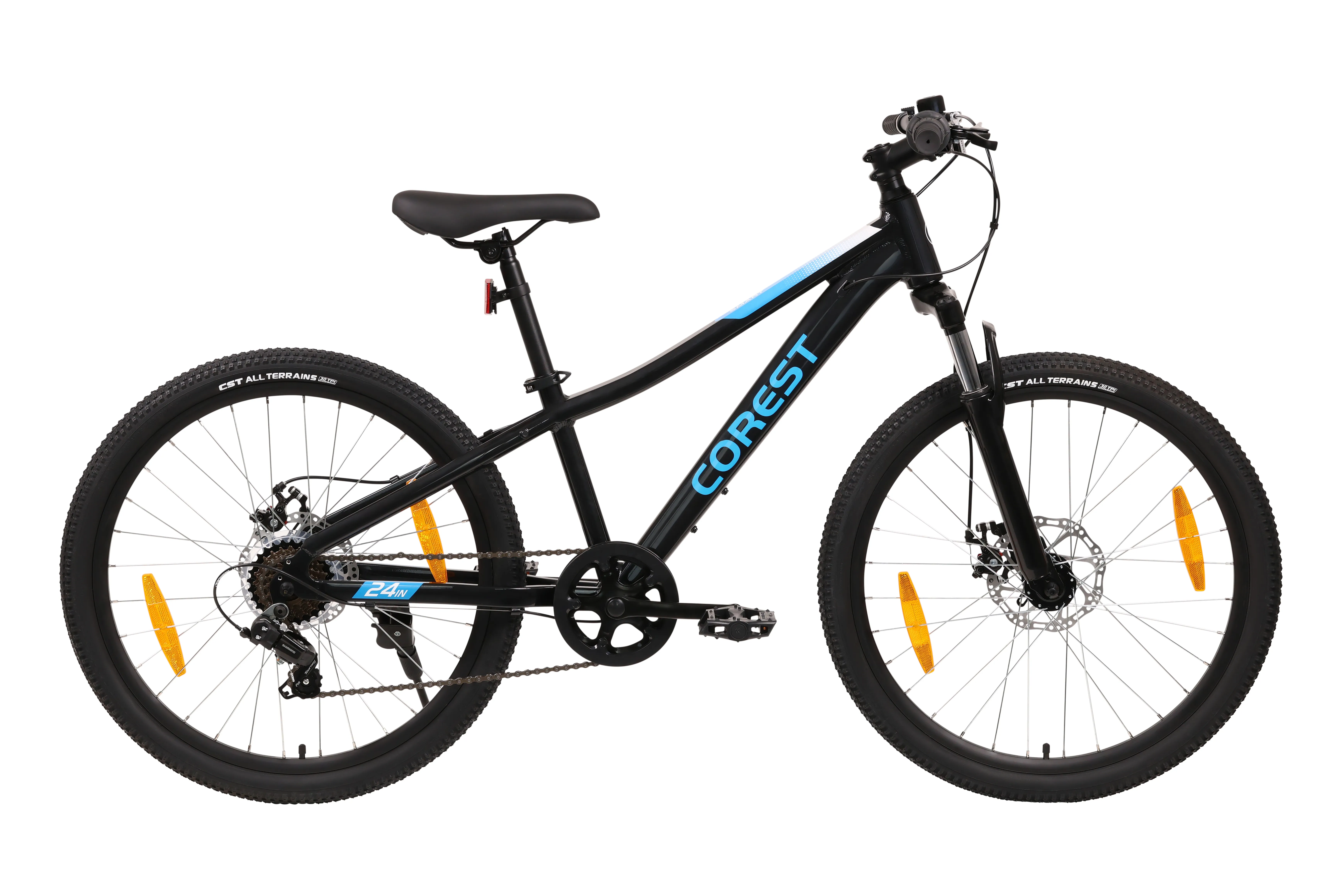Bike COREST YUB024 24 Unisex 12" TOURNEY 1x7*Black-blue glossy